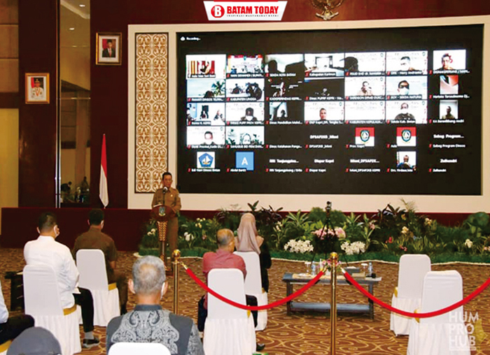 Suasana saat acara Peluncuran Program Bansos untuk Keluarga Tidak Mampu Terkonfirmasi Covid-19
